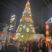 Árbol de Navidad iluminado en Itapema