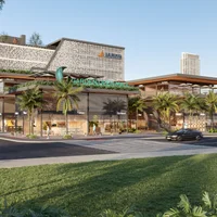 Render exterior del Garden Open Mall, futuro Shopping Meia Praia en Itapema